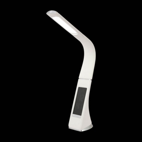 Flexo Sobremesa LED 5W Pantalla informativa, Piel Sintética Color Blanco y Negro