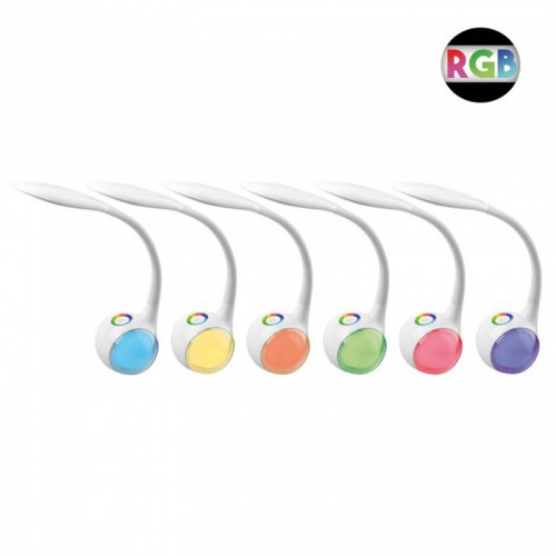 Flexo Sobremesa LED 5,5W 4000°K y RGB Regulable USB Color Blanco