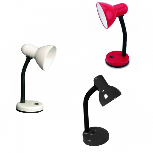 Flexo Sobremesa 1 x E27 Color Rojo, Blanco, Negro brazo Flexible