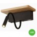 Flexo Aplique Pared LED base de madera luz de ambiente y de lectura USB Interruptor 