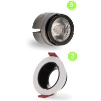 Kit Foco Módulo Arumled COB 7W Aro Lani Driver Lifud [AL43014331LM]