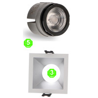 Kit Foco Módulo Arumled COB Aro Loau Driver Lifud 7W [AL43014334LM]