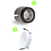 Kit Foco Módulo Arumled COB 7W Aro Orientable Hopaka Driver Lifud [AL43014336LM]