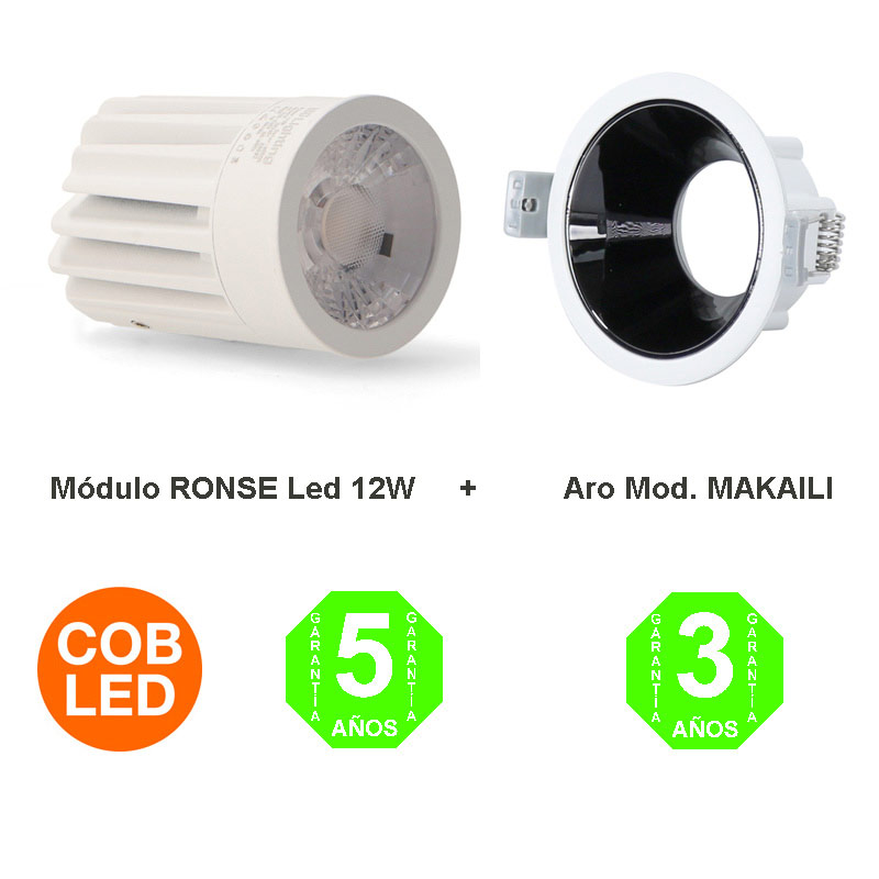 Kit Aro Makaili Foco Módulo Led Ronse 12W Driver Lifud IP20 [ALGA44194335]