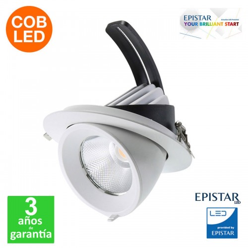 Foco Downlight Basculante y giratorio 30W 3000Lm IP20 UGR 19 Epistar Ø Corte 150mm [ALLM4132]