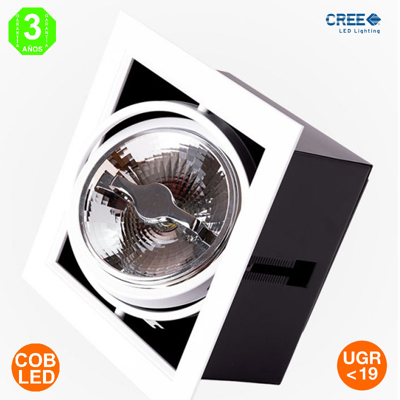 Foco Downlight Cardan LED 12W Direccionable AR111Empotrable CREE CRI>90 [JW-CAR-LED-1x12W]