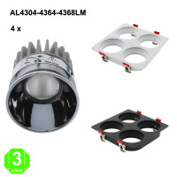 Foco Modulo Led CobFix 40W Bridgelux Soporte Empotrable Cuadrado Blanco o Negro [AL43046468LM]