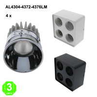 Kit Foco Modulo led CobFix 40W Bridgelux Soporte Superficie Cuadrado Blanco o Negro [AL43047276LM]