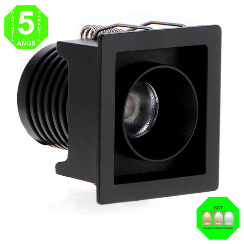 Foco Downlight LED CCT Mini Fix Square Negro 5W [AL4446GA]