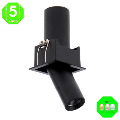Foco Downlight LED Orientable CCT Mini Tube Square Negro 5W [AL4456GA]