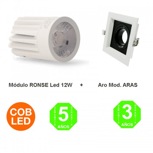 Kit Aro Aras cardan Foco Módulo Led Ronse 12W Driver Lifud IP20 [ALGA44194379]