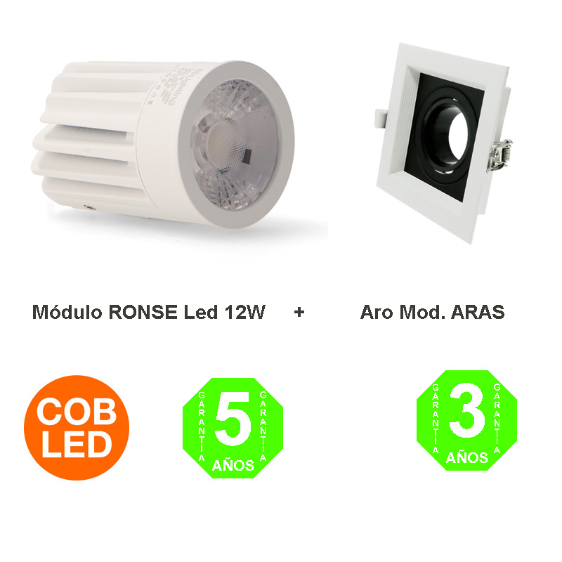 Kit Aro Aras cardan Foco Módulo Led Ronse 12W Driver Lifud IP20 [ALGA44194379]