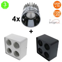 Kit Foco Modulo led 40W Bridgelux Soporte Superficie Cuadrado Blanco o Negro [ALLM43064372]