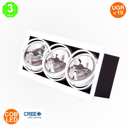 Foco Downlight Cardan LED 36W Direccionable AR111 Empotrable CREE CRI>90 [JW-CAR-LED-3x12W]