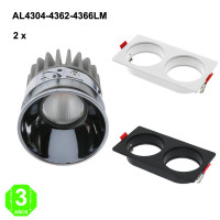 Foco Modulo led CobFix 20W Bridgelux Soporte Empotrable Rectangular Blanco o Negro [AL43046266LM]