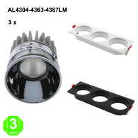 Foco Modulo led CobFix 30W Bridgelux Soporte Empotrable Rectangular Blanco o Negro [AL43046367LM]