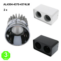 Kit Foco Modulo led CobFix 20W Bridgelux Soporte Superficie Rectangular Blanco o Negro [AL43047074LM]