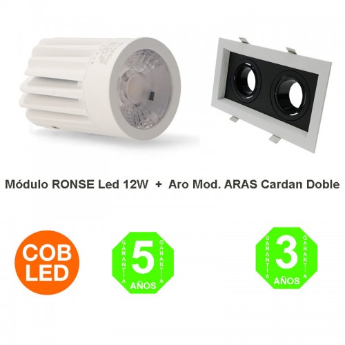 Kit Aro Aras cardan Doble Foco Módulo Led Ronse 12W Driver Lifud IP20 [ALGA44194380]