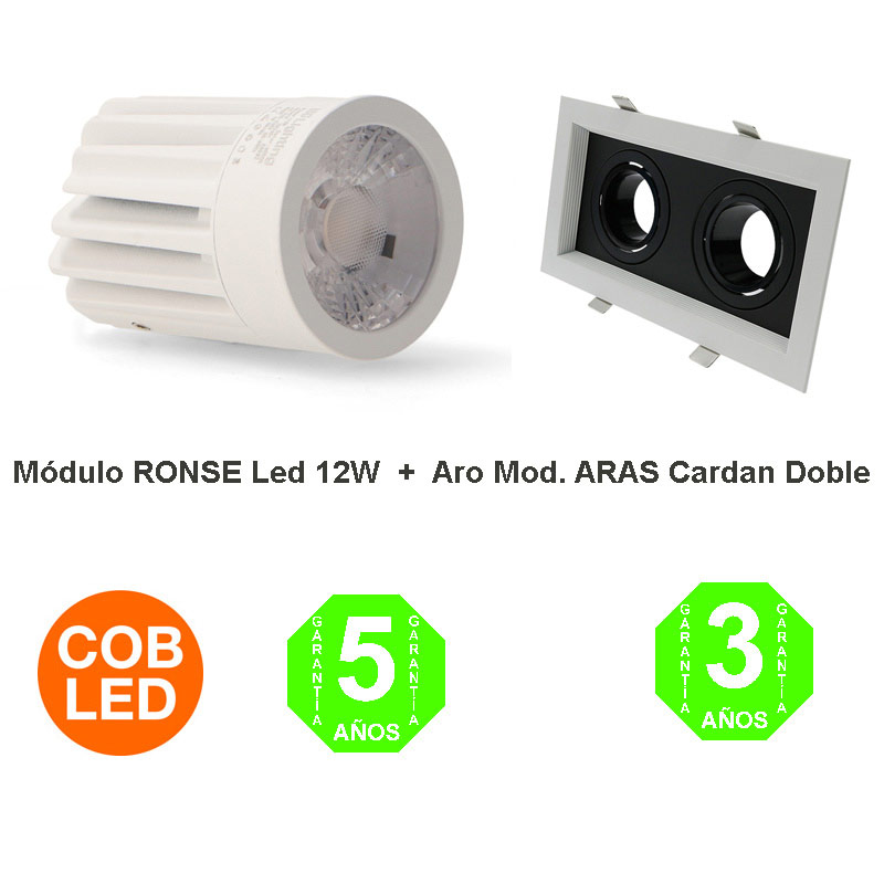 Kit Aro Aras cardan Doble Foco Módulo Led Ronse 12W Driver Lifud IP20 [ALGA44194380]