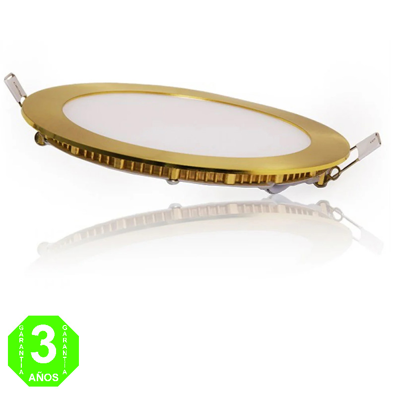 Placa Foco Downlight LED Marco Dorado 12W [GLCLR12N-G]