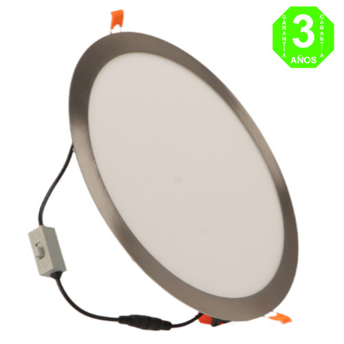 Placa Foco Downlight Led CCT Marco color Níquel 25W Corte 280mm [AL5523LM]