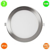 Placa Foco Downlight Led CCT Marco color Níquel 25W IP44 Ø295x20mm ØCorte 280mm [ALLM5523]