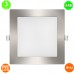 Placa Foco Downlight Led CCT Cuadrado Marco color Níquel 25W IP44 Corte 285x285mm [ALLM5524]