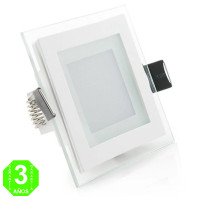 Foco placa Downlight LED Cuadrado Cristal 6W [GRMB02-6W]