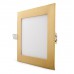 Foco Placa Downlight LED Cuadrado Marco Color Dorado 12W Corte 150x150mm [GL-CL-S12N-G]