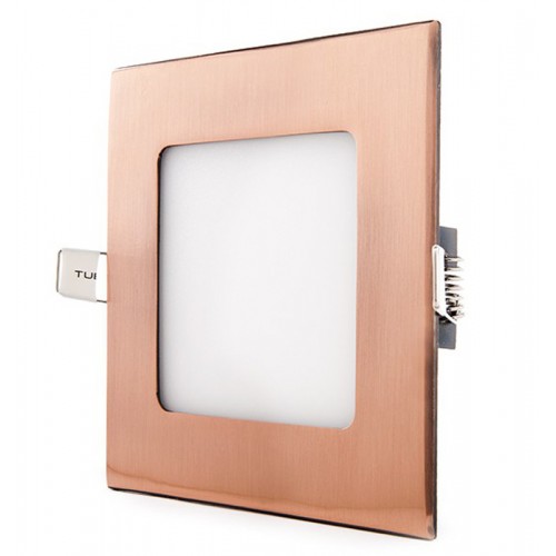 Placa foco downlight Led Cuadrada Marco Color Bronce 6W Corte 101x101mm 50.000h [GL-CL-S6N-B]