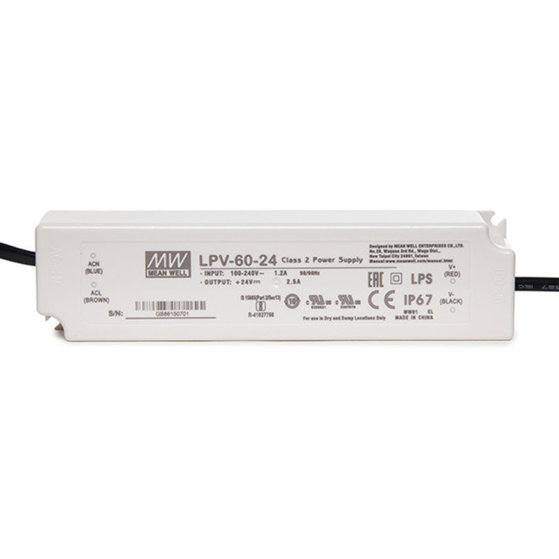 Transformador Meanwell 24VDC 60W para Luminarias LED Especial Carnicerías