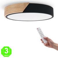 Plafón Led Circular Negro Madera 24W Eco [AL8283LM]