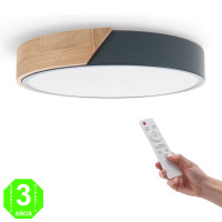 Plafón Led Circular Gris Madera 24W Eco [AL8285LM]