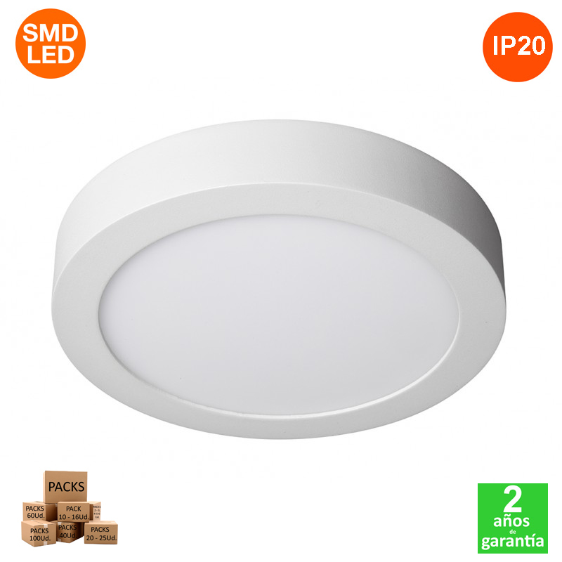 Plafón Led Slim Circular 25W 2500Lm IP20 Serie Eco Disponible en unidades y Pack
