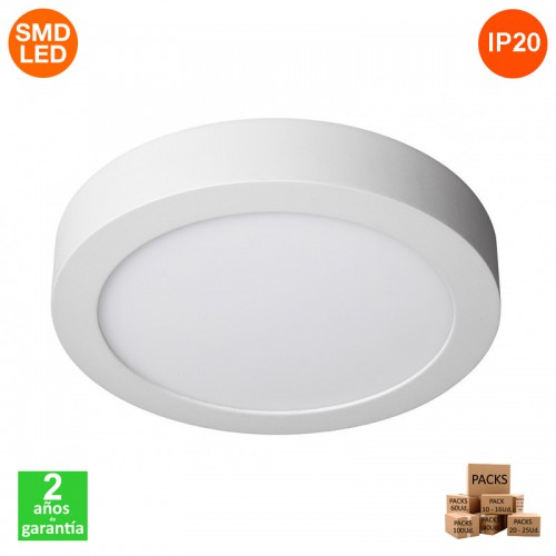 Plafón Led Slim Circular 20W 2000Lm 30.000H Serie Eco Disponible en unidades y Pack