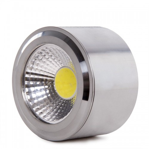 Foco Plafón Led COB 5W 450Lm Cilíndrico 30.000H Serie Níquel Satinado