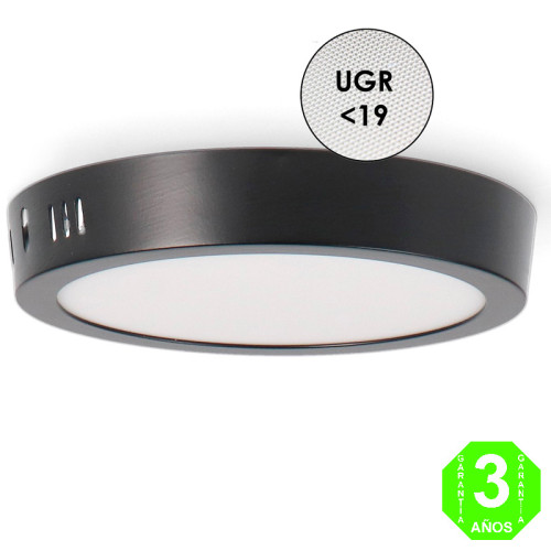 Foco Plafón Led CCT Circular Negro 12W [AL5590LM]