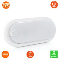 Plafón LED Oval con Sensor Movimiento 12W 960Lm IP54 PIR 360º