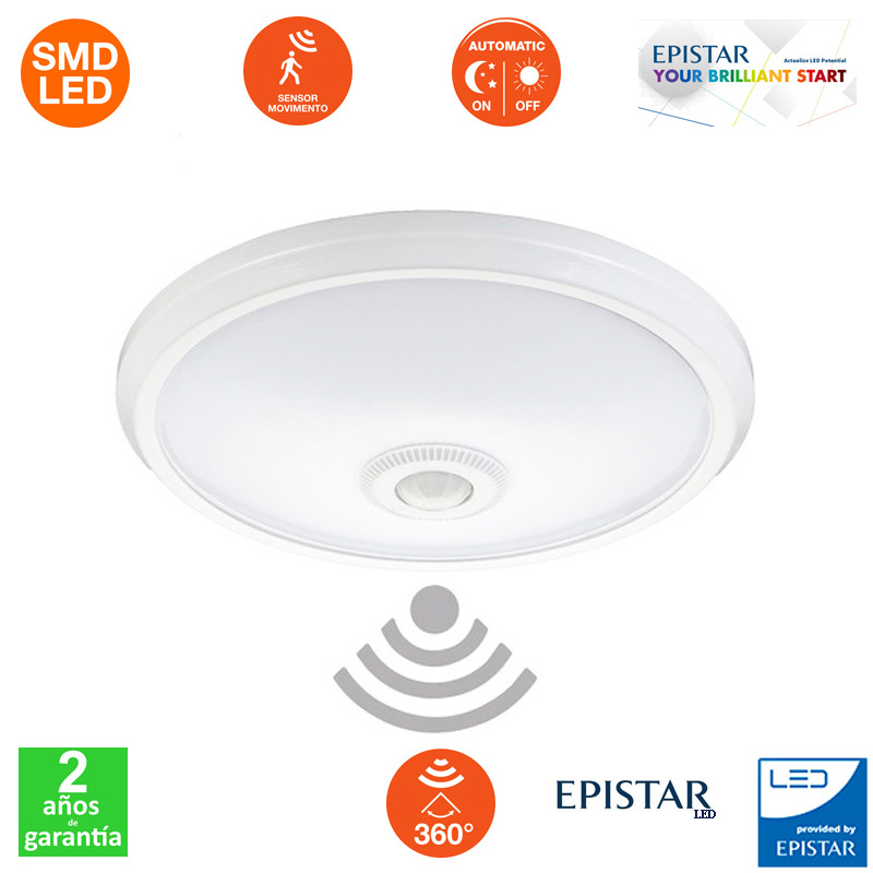 Plafón Led 15W 1200Lm IP20 con Sensor de Movimiento 360° Mod. Halls