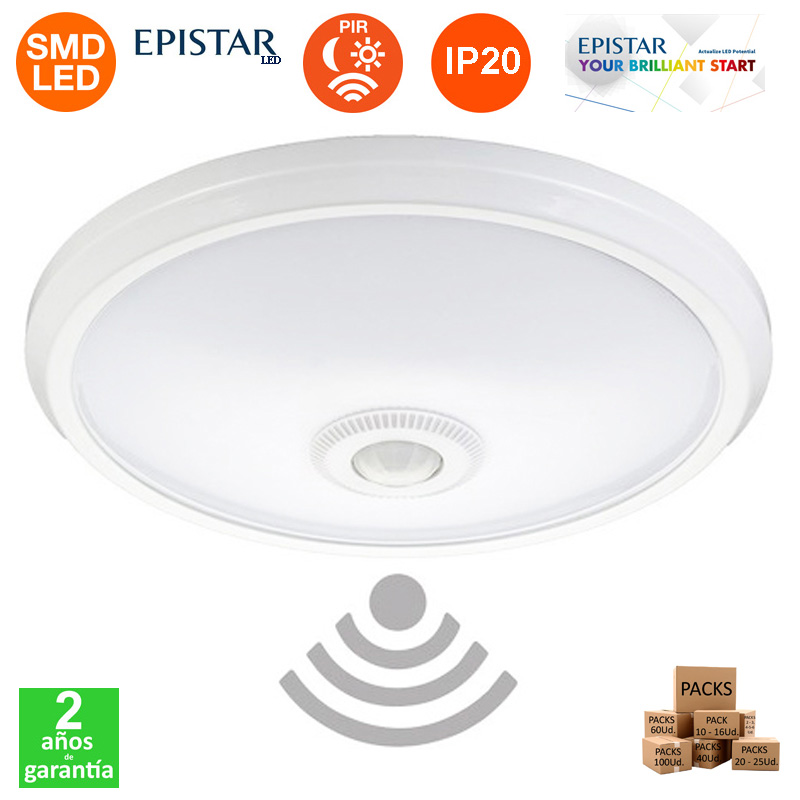 Plafón Led con Sensor de Movimiento Halls 20W IP20 1600Lm PIR 360°