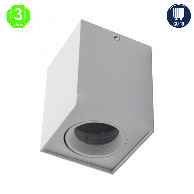 Plafón Aplique Berlín GU10 Cuadrado Blanco [ALLM4271]
