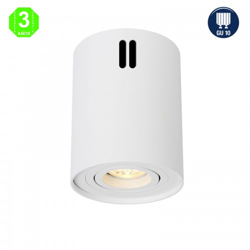 Plafón Aplique GU10 Milano Cilíndrico Blanco [ALLM4272]
