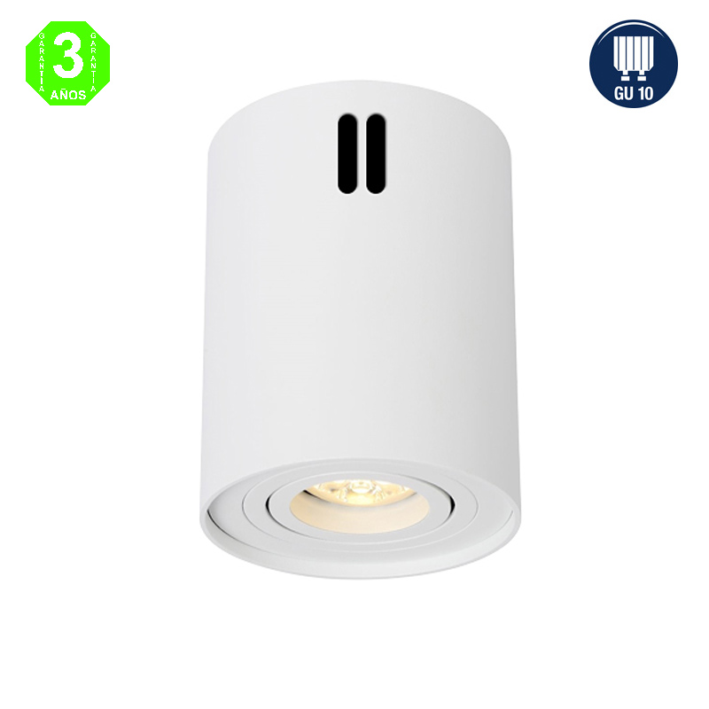 Plafón Aplique GU10 Milano Cilíndrico Blanco [ALLM4272]