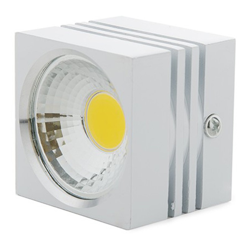 Foco Plafón Cuadrado Led COB 3W 270Lm Cuerpo Blanco decorado