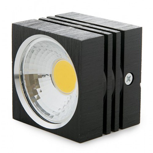 Foco Plafón Cuadrado Led COB 3W 270Lm Cuerpo Negro decorado