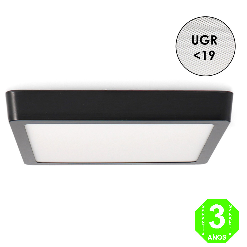Foco Plafón Led CCT Cuadrado Negro 20W [AL5594LM]