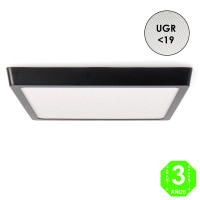 Plafón Led CCT Cuadrado Negro Slim 25W ECO [AL5595LM]