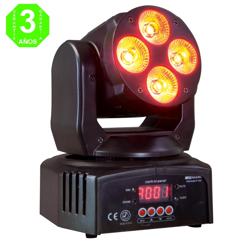 Proyector Cabeza móvil WASH RGB+W+A+UV DMX MOVILED 4 106 [28LEM106AL]