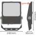 Proyector Ledvance 50W 6300Lm Asimétrico 55x110 IP66 Serie Flood Performance