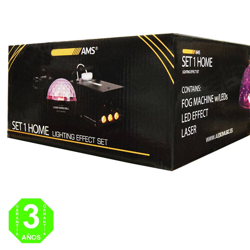 KIT Efectos Disco LASER + Maquina de Humo + Efecto rotativo Led [EFE01001AL]